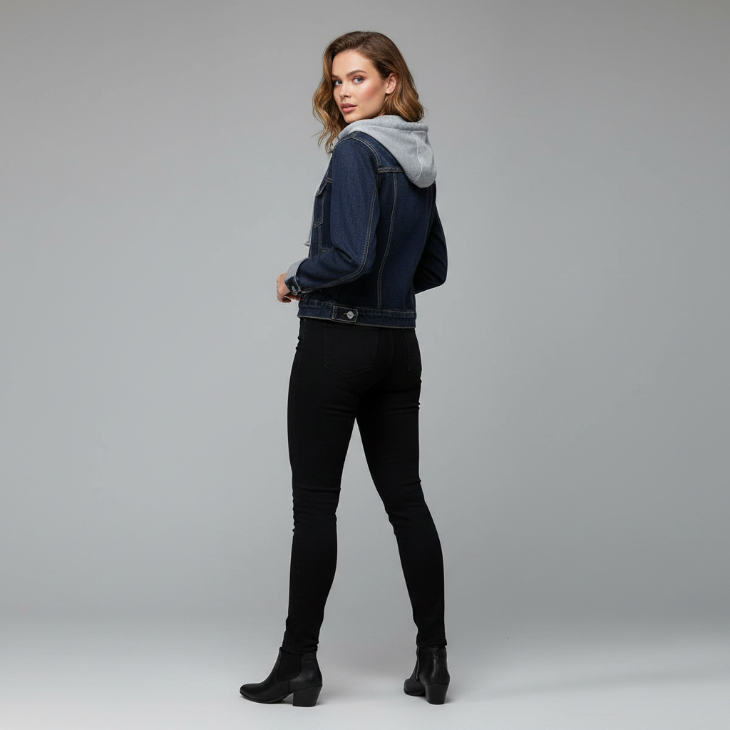 Denim Jacket with Removable Hood | Women's Jacket