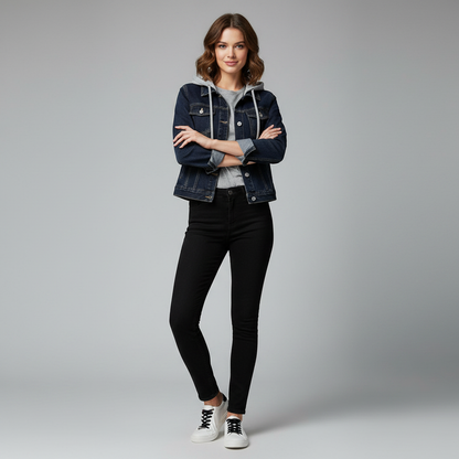 Denim Jacket with Removable Hood | Women's Jacket