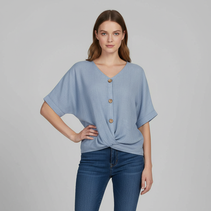 Elegant V-Neck Long Sleeve Blouse | Women's Fashion Top