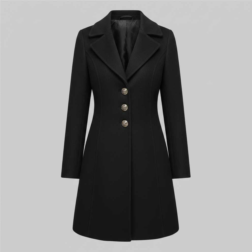 Elegant Wool Coat with Buttons | Women's Winter Outerwear