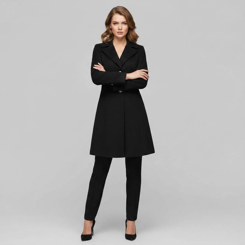 Elegant Wool Coat with Buttons | Women's Winter Outerwear