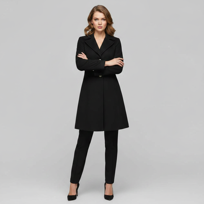 Elegant Wool Coat with Buttons | Women's Winter Outerwear